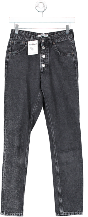 Balenciaga Black High Rise Button Fly Jeans UK 8