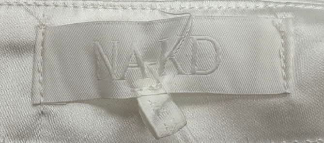 NA-KD White Satin Midi Skirt UK 6