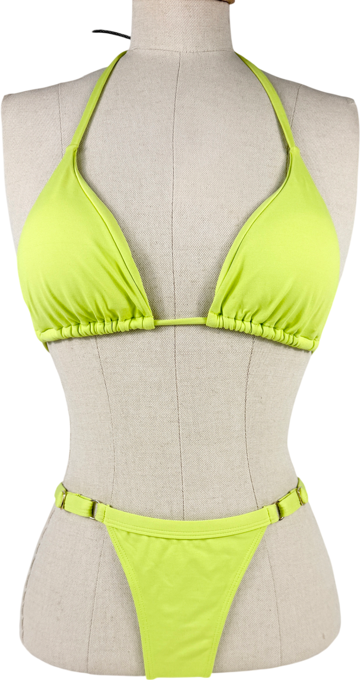 GRACE JACOB Lime Green Bikini UK S