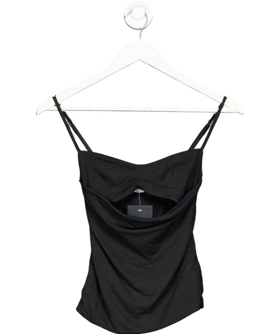 Oh Polly Black Cut Out Cami Top UK XS