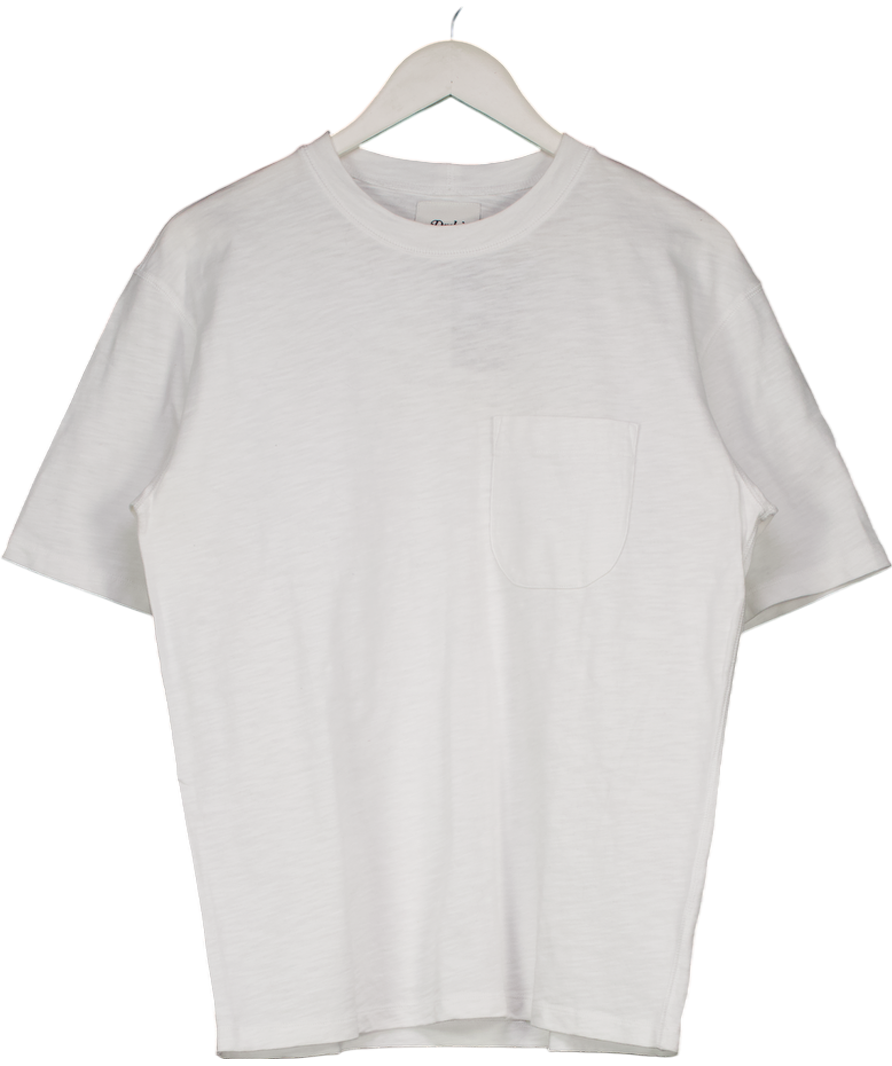 Drake's White Pocket Detail Crew Neck T-shirt UK M