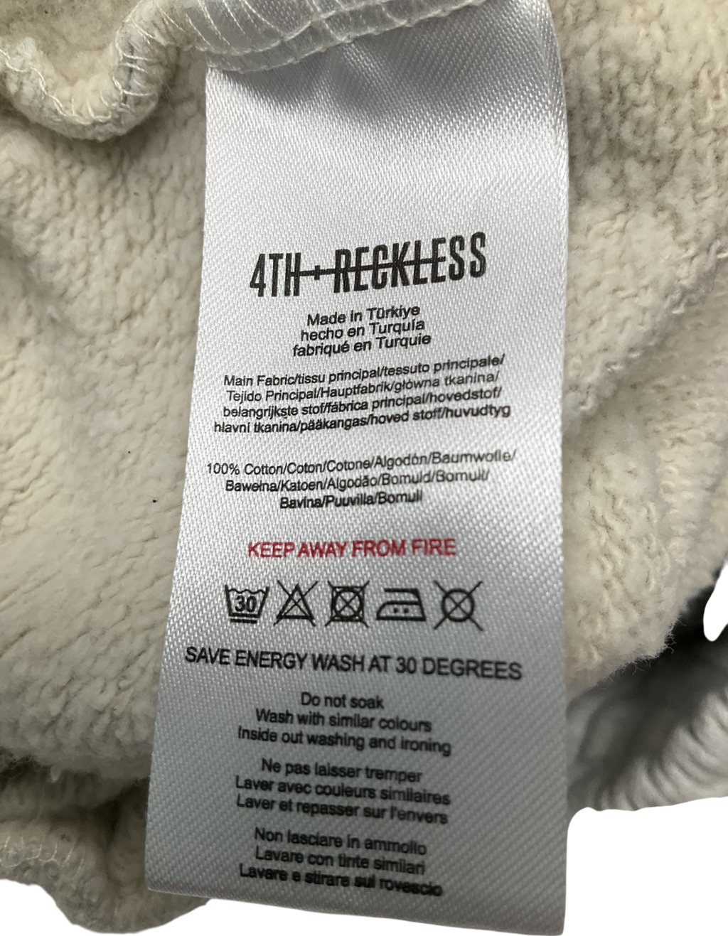 4th & Reckless Grey Branded Jogger UK S