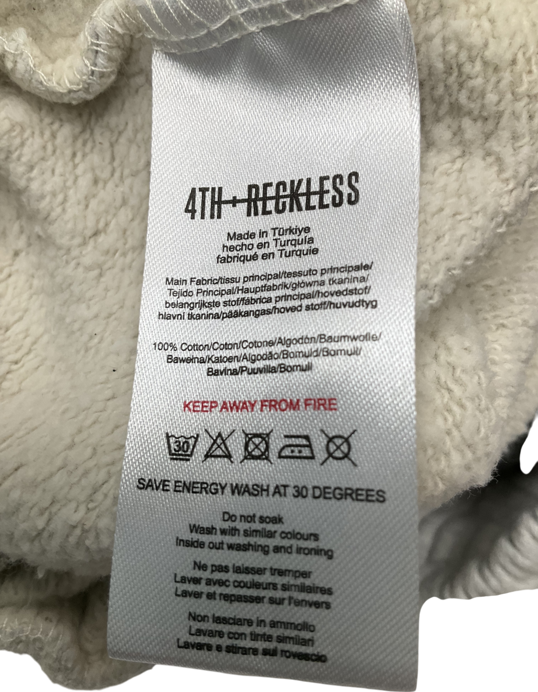 4th & Reckless Grey Branded Jogger UK S