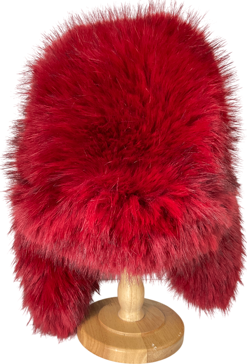 Kim Shui Oversized Faux Fur Trapper Hat In Red One Size