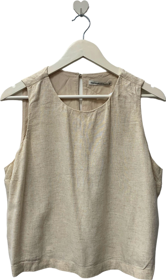 Abercrombie & Fitch Cream Sleeveless Top UK L