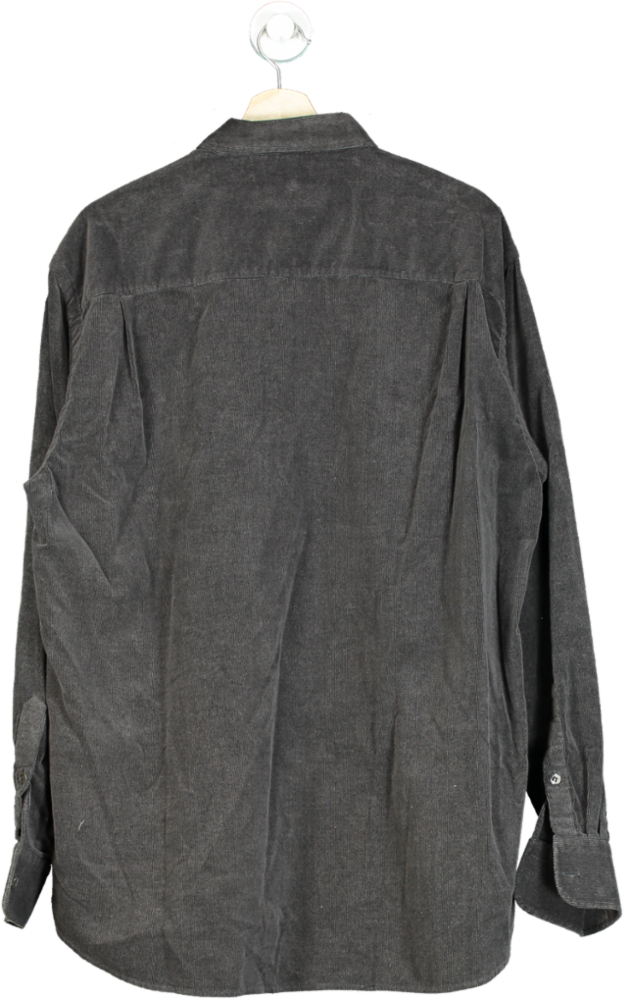 Paul & Shark Grey Corduroy Button-Up Shirt UK XL