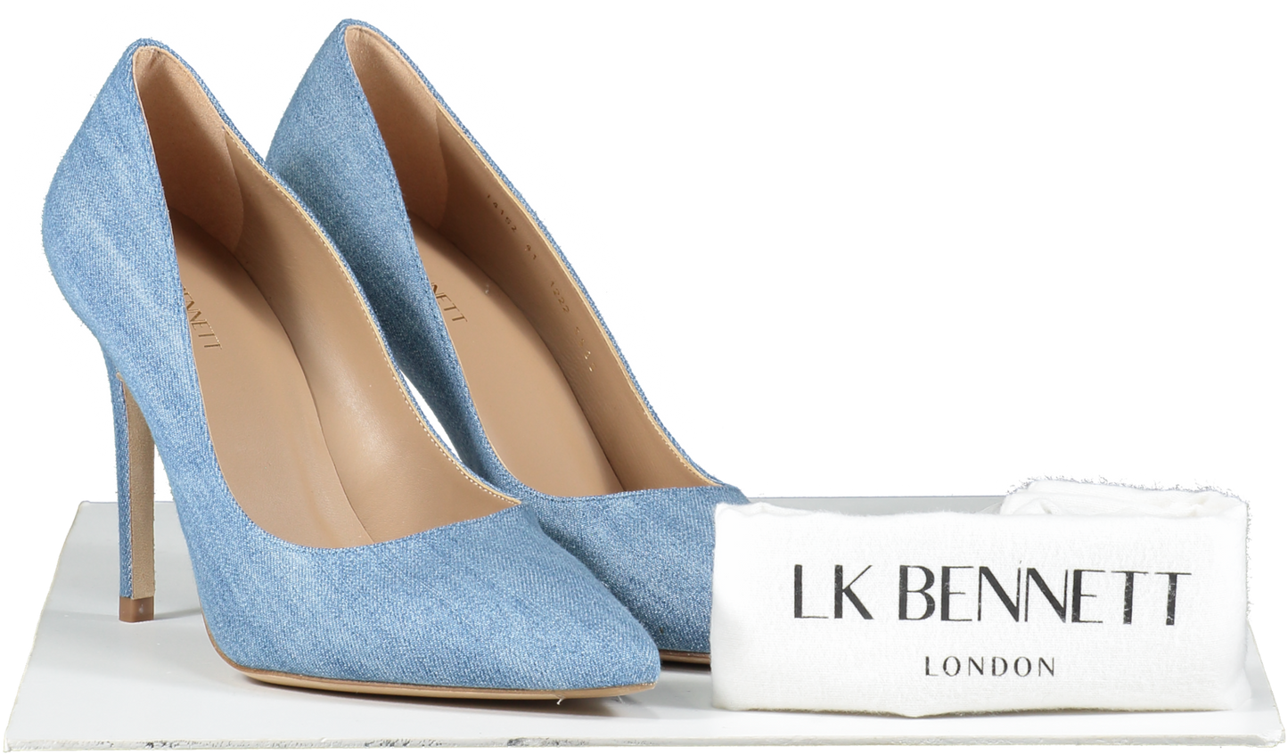 LK Bennett Blue Fern Denim Pointed Toe Court Heel UK 8