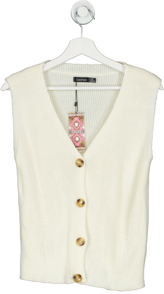 boohoo Cream Plus Knitted Waistcoat UK 16