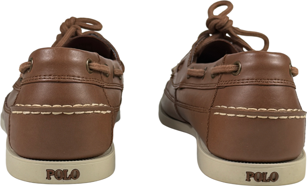Polo Ralph Lauren Tan Brown Leather Boat Deck Shoes UK 9 EU 43 👞