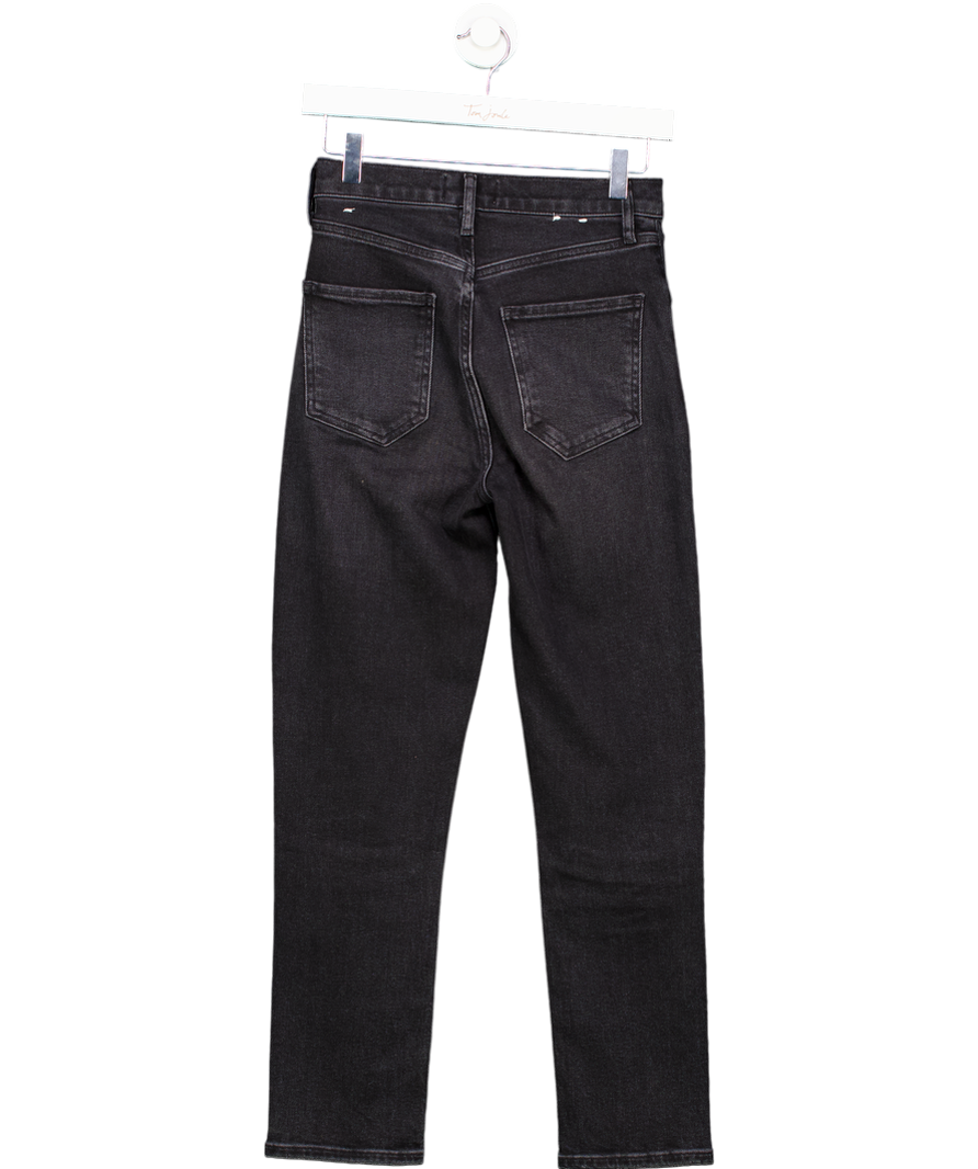 AGOLDE Black Riley High-rise Straight-leg Stretch-denim Jeans W24