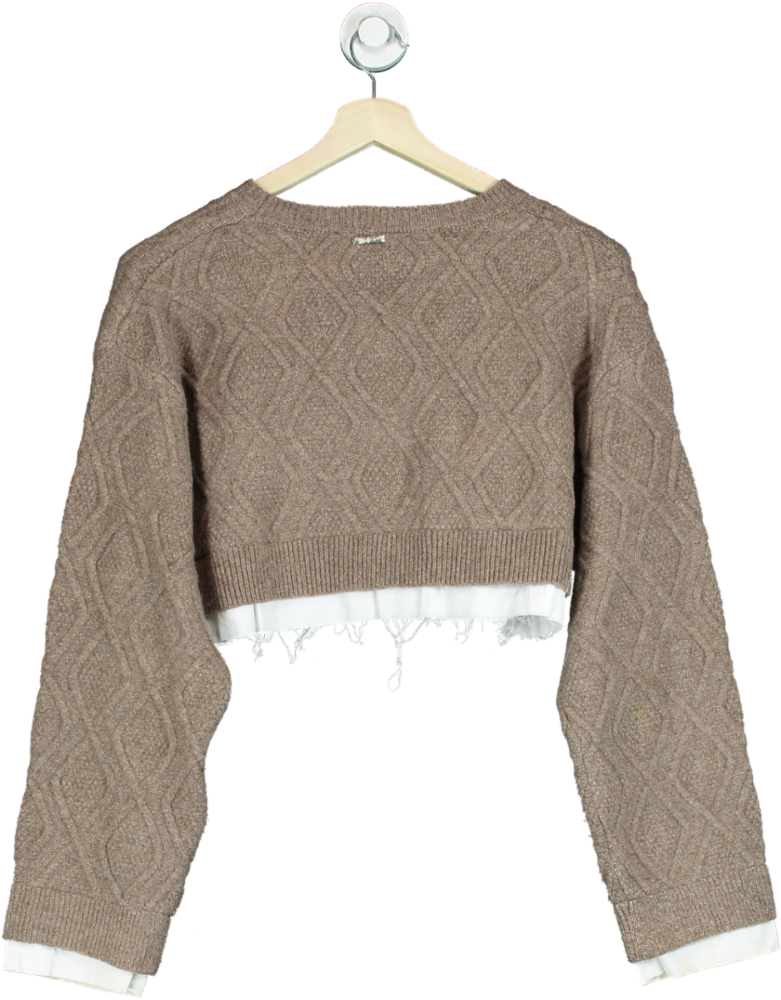 The Couture Club Brown Cropped Jumper UK 10
