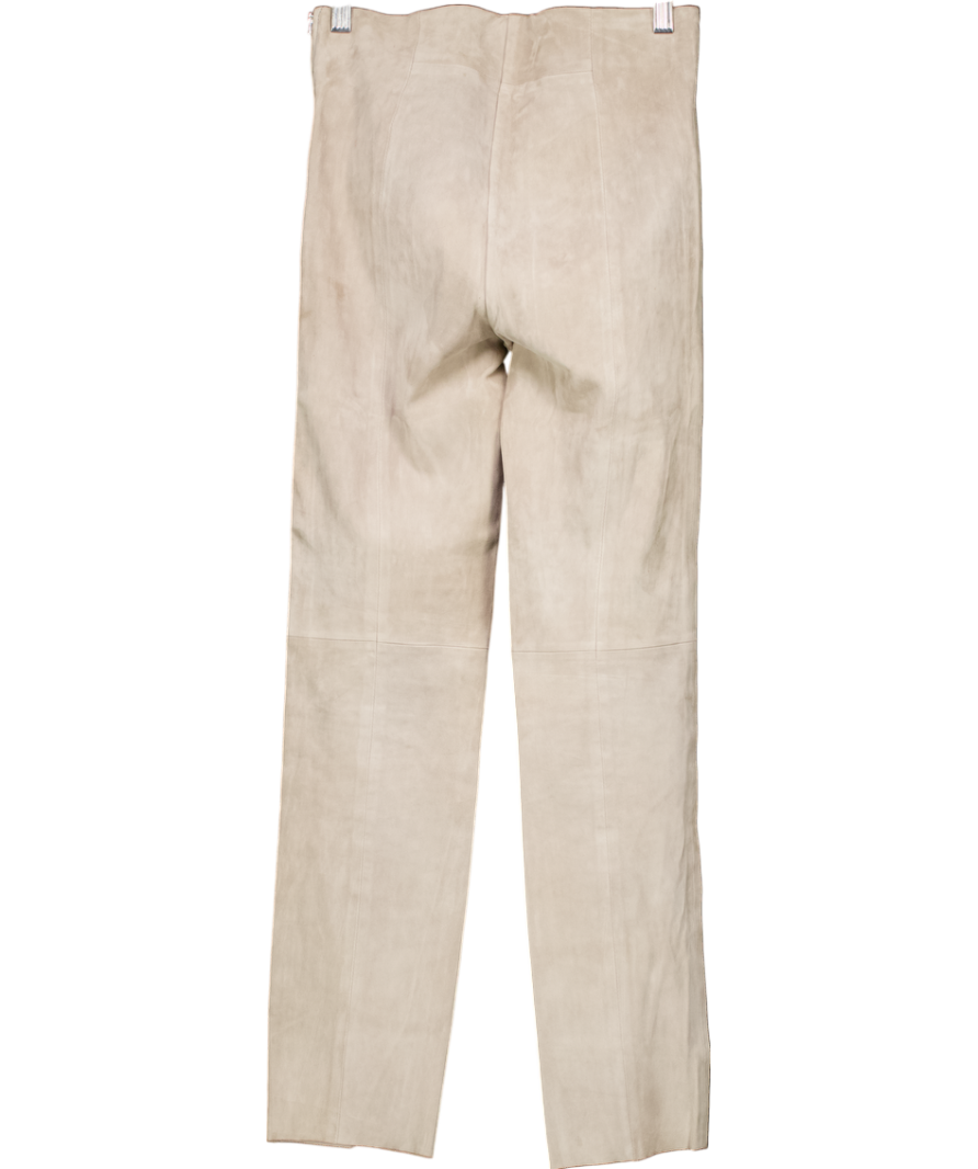 H&M Beige High Waist Real Suede Leggings UK 10