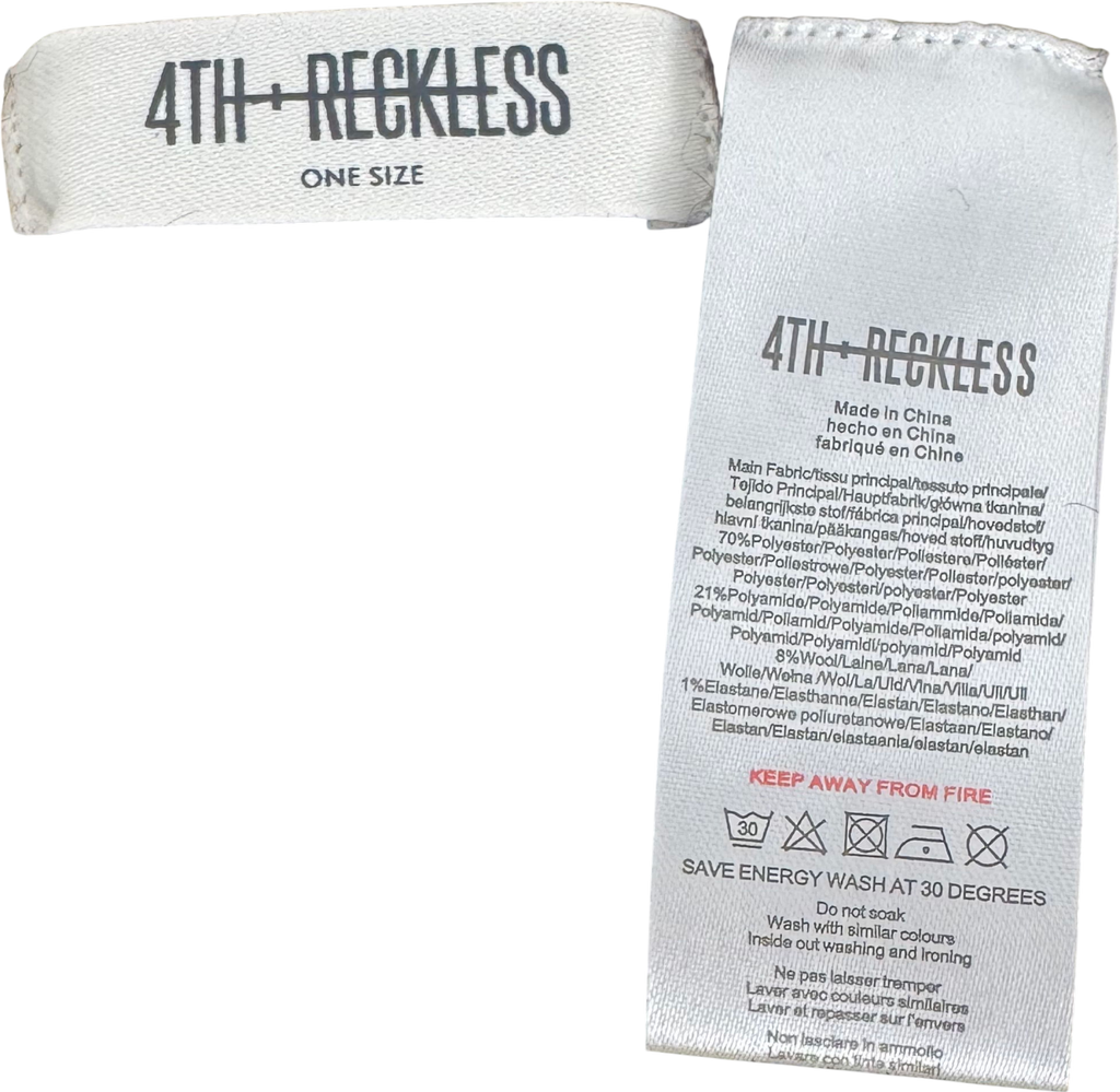 4th & Reckless Keeley Beige & Brown Knit Fourth Branded Scarf