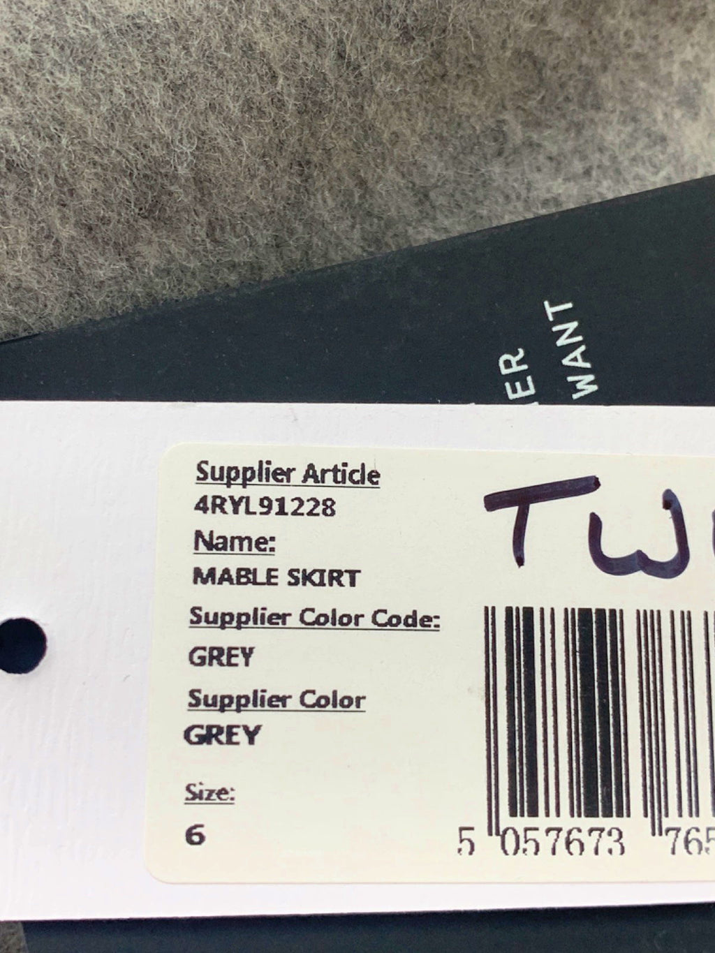 4th & Reckless Grey Mable Skirt UK 6