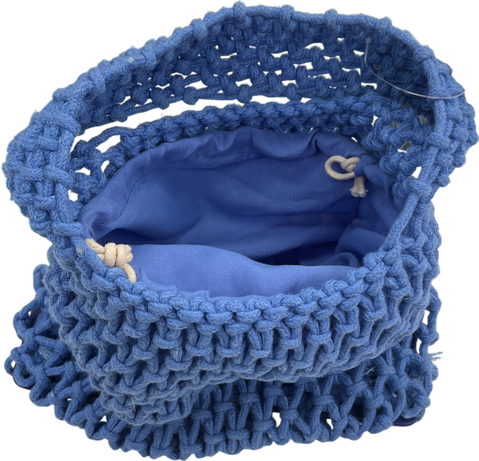 Blue Crochet Handbag One Size