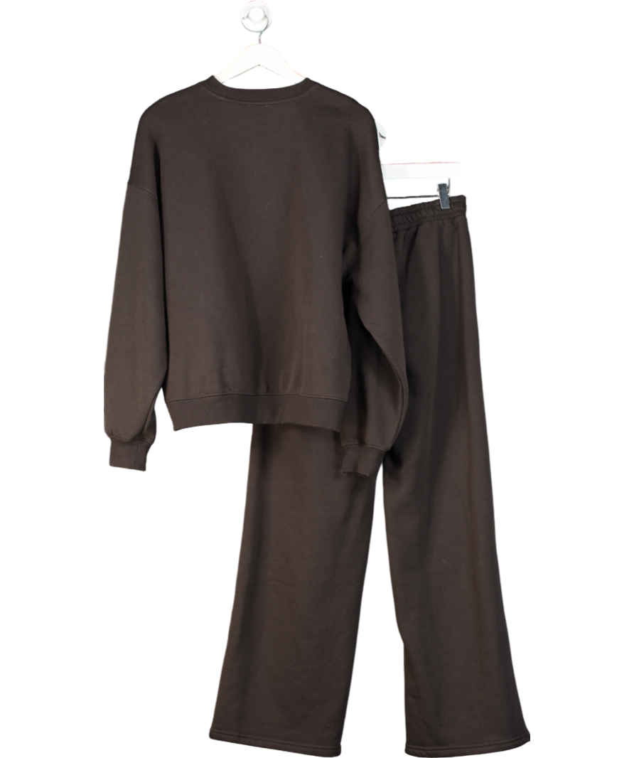 Lovall Brown All Szn Organic Oversized Sweatshirt & Jogger Tracksuit Set UK M