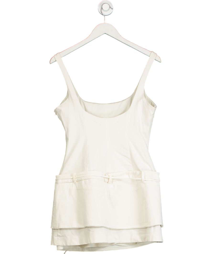 ZARA Oyster White Boxy Mini Dress With Belt UK L