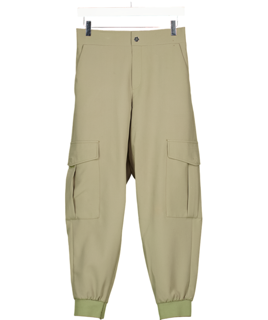 ZARA Green Cuffed Cargo Trouser UK S