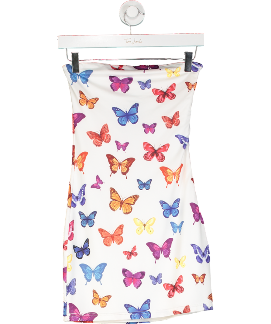Superdown White Chloe Strapless Butterfly Bodycon Dress UK S