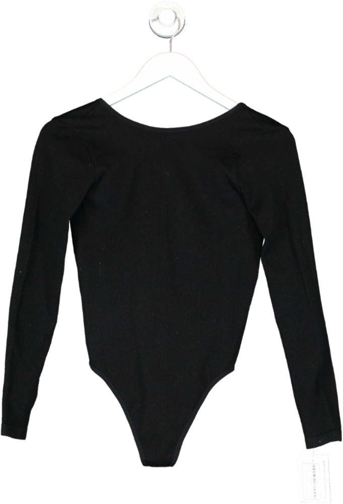 Urban Outfitters Black Out From Under Ribbed Low Back Bodysuit UK M