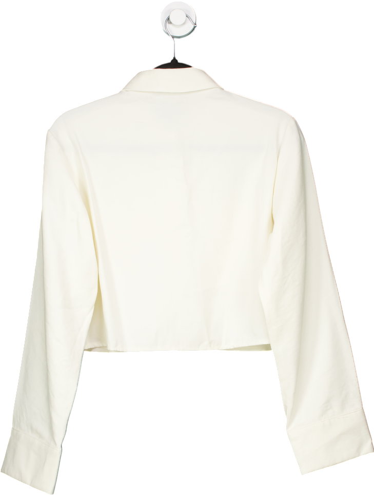 New Look Off White Cropped Tilly Twill Top UK 10