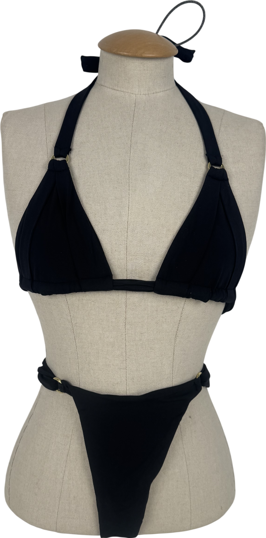 Monday Swimwear Black Morocco Bikini Set UK S