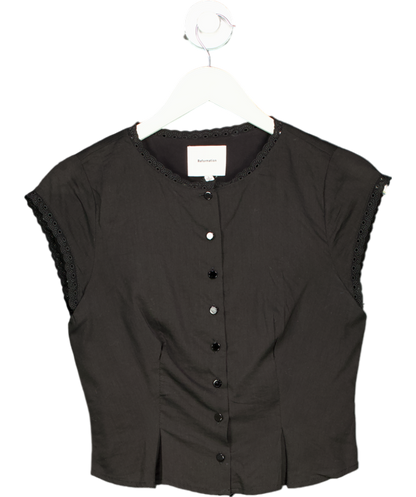 Reformation Black Minette Top UK XS