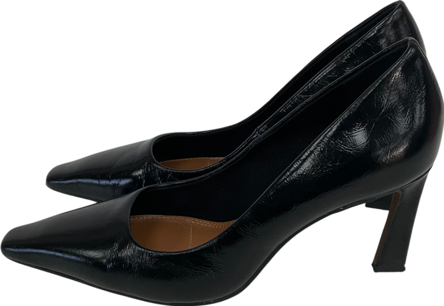 NA-KD Black Leather Heeled Pumps UK 6 EU 39 👠