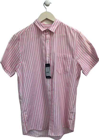 New Look Pink and White Striped Shirt UK S