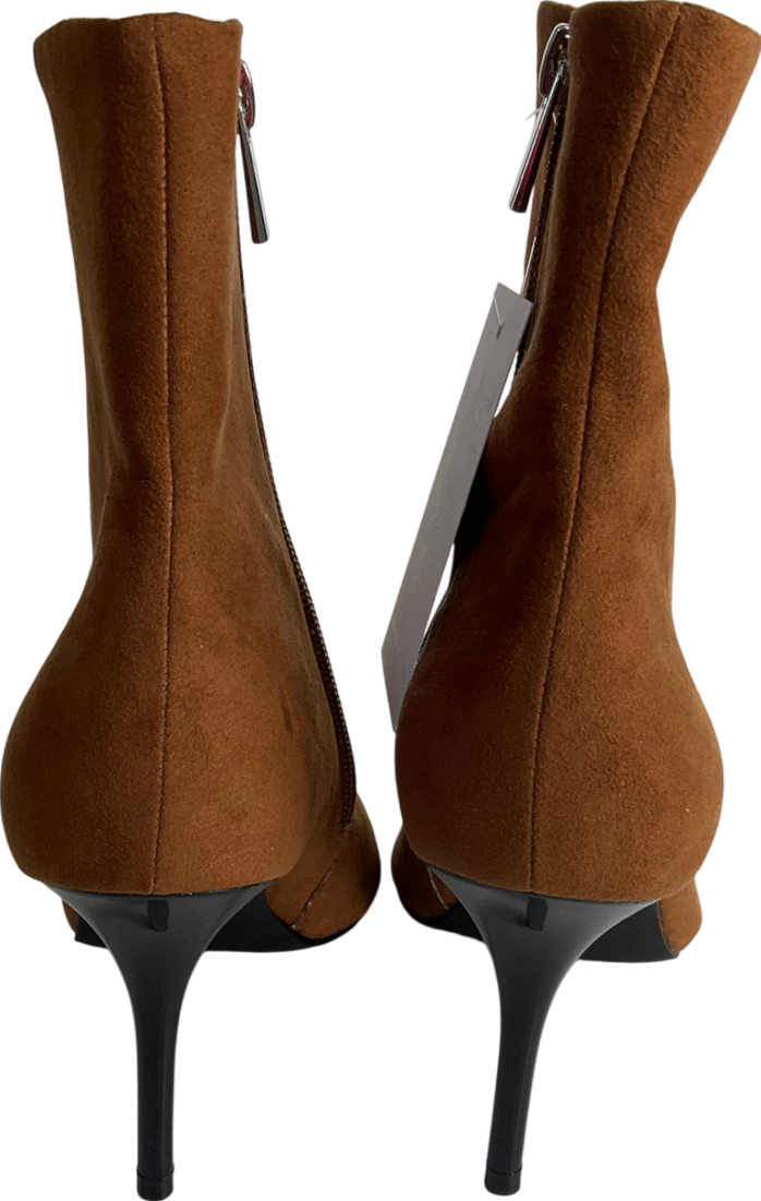 ASOS Brown Ellis Toe Cap High-heeled Boot In Tan UK 7 EU 40👠