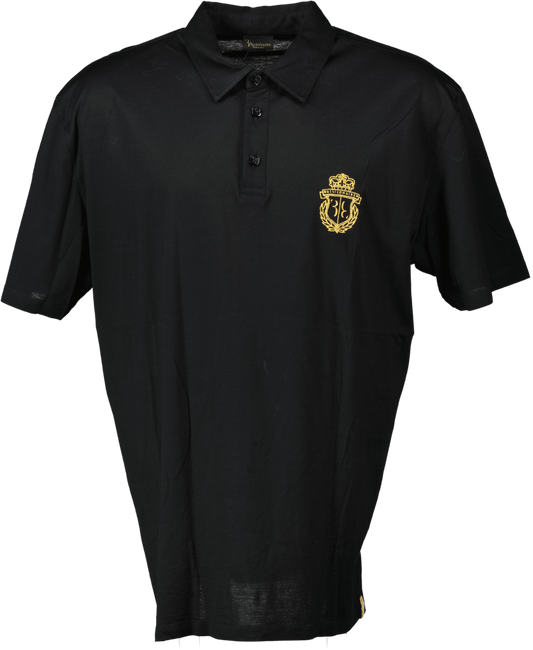 Billionaire Black Fine Jersey Polo Shirt With Gold Embroideredp Crest Logo UK 5XL