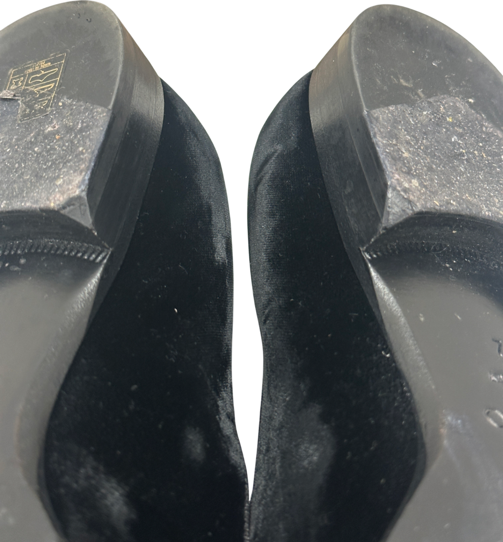 Jimmy Choo Black Foxley Velvet Slip-on Loafers With Tassel UK 8 EU 42 👞