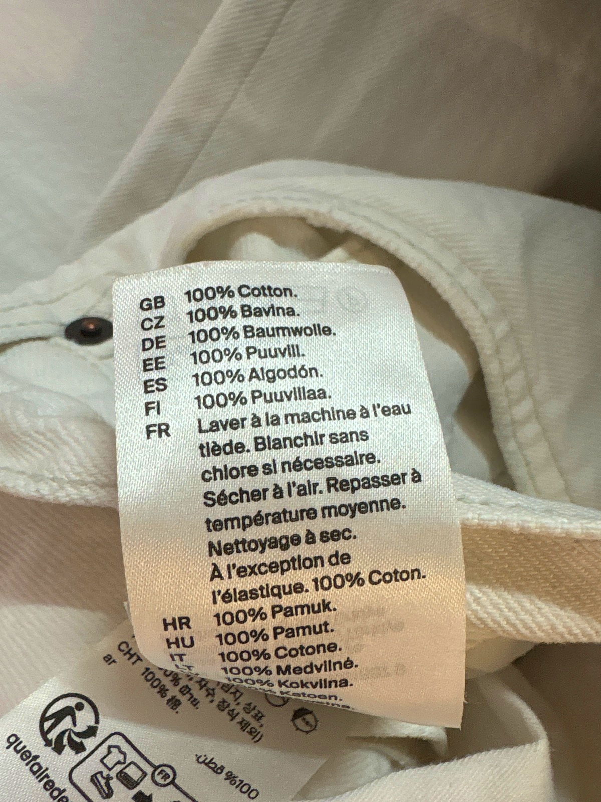 COS White Column Regular Fit Straight Leg High Rise Full Length Jeans UK W28