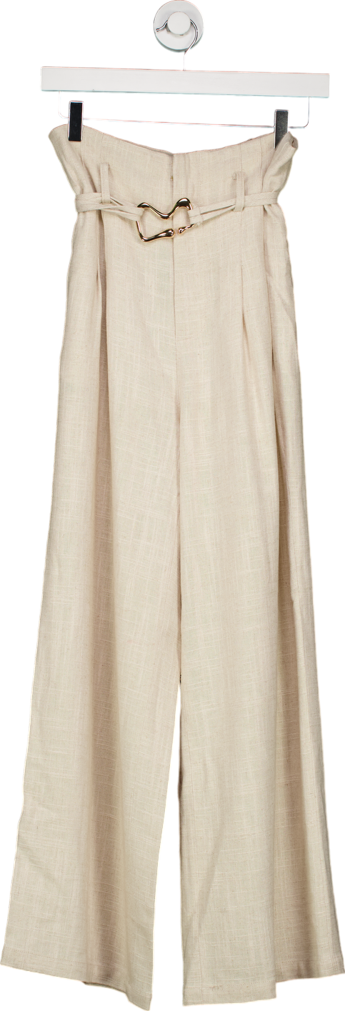 MOTF Beige Wide Leg Trousers UK M