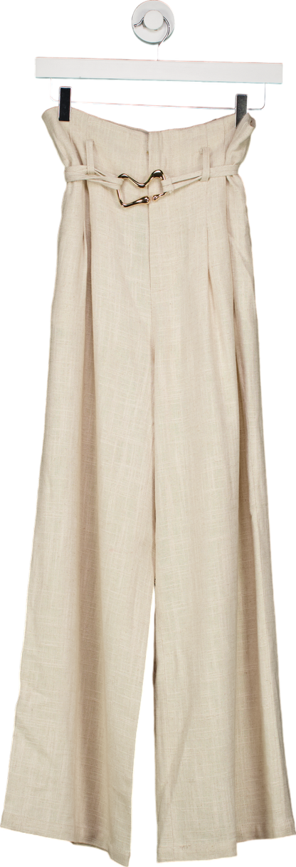 MOTF Beige Wide Leg Trousers UK M