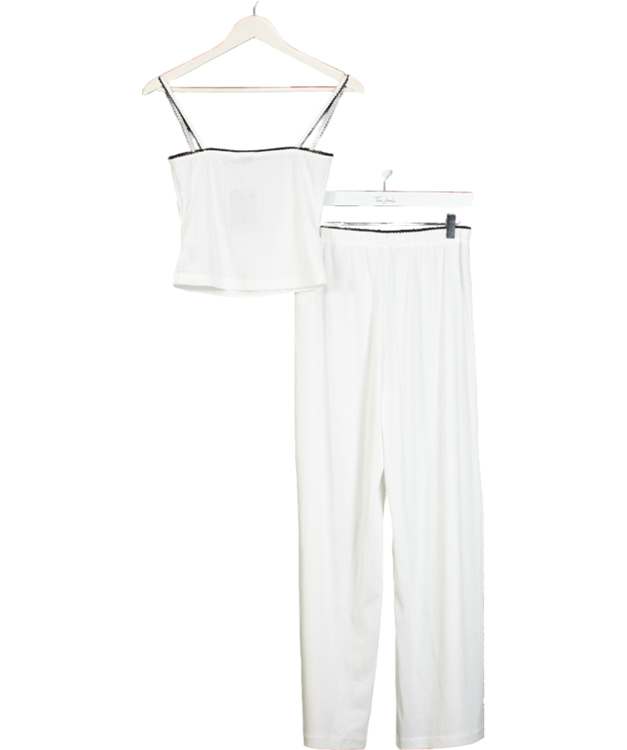 Lounge Underwear White Pointelle Pyjama Set UK S