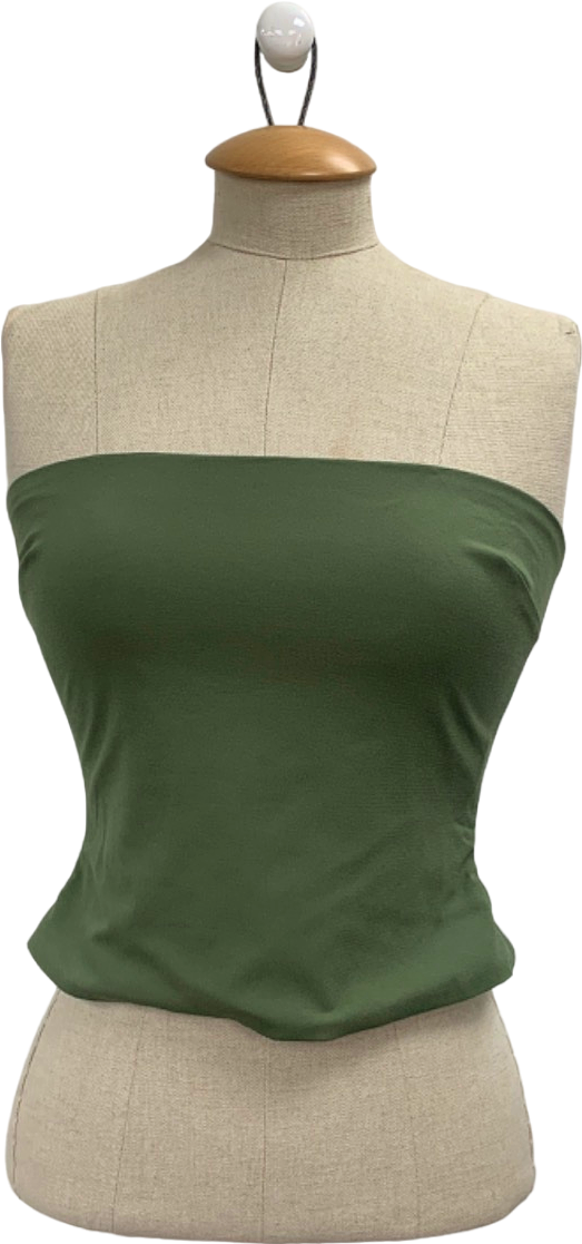 Mistress Rocks Green Crepe Strapless Top UK S