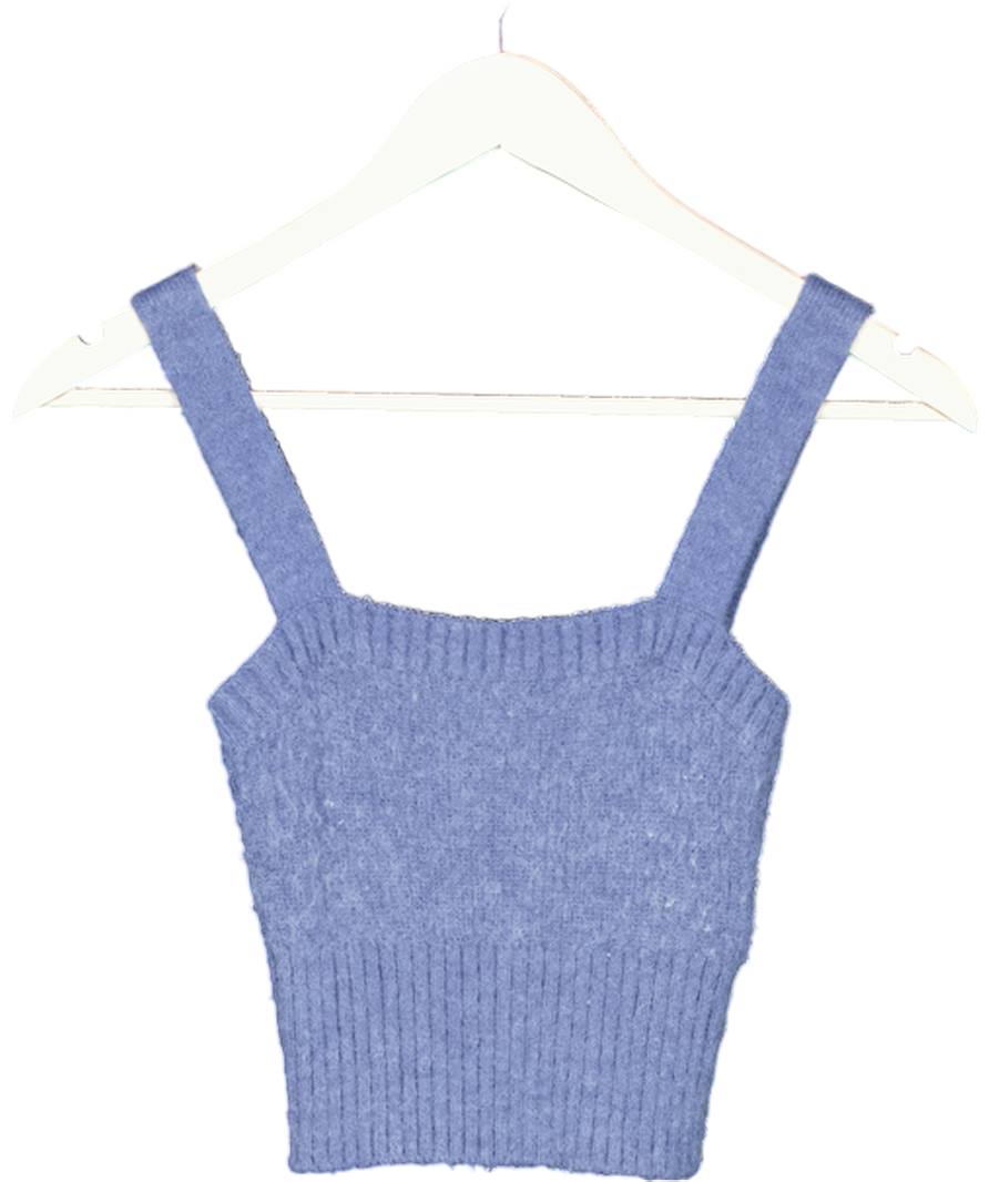 & Other Stories Knitted Blue Crop Top UK XS