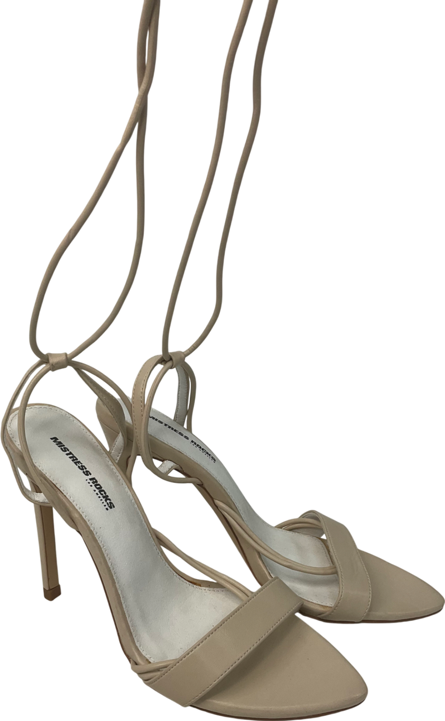 Mistress Rocks Nude Beige Strappy Sandals UK 3 EU 36 👠