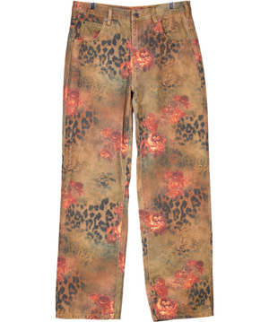 House of CB Brown Samia Floral Printed Jeans UK S