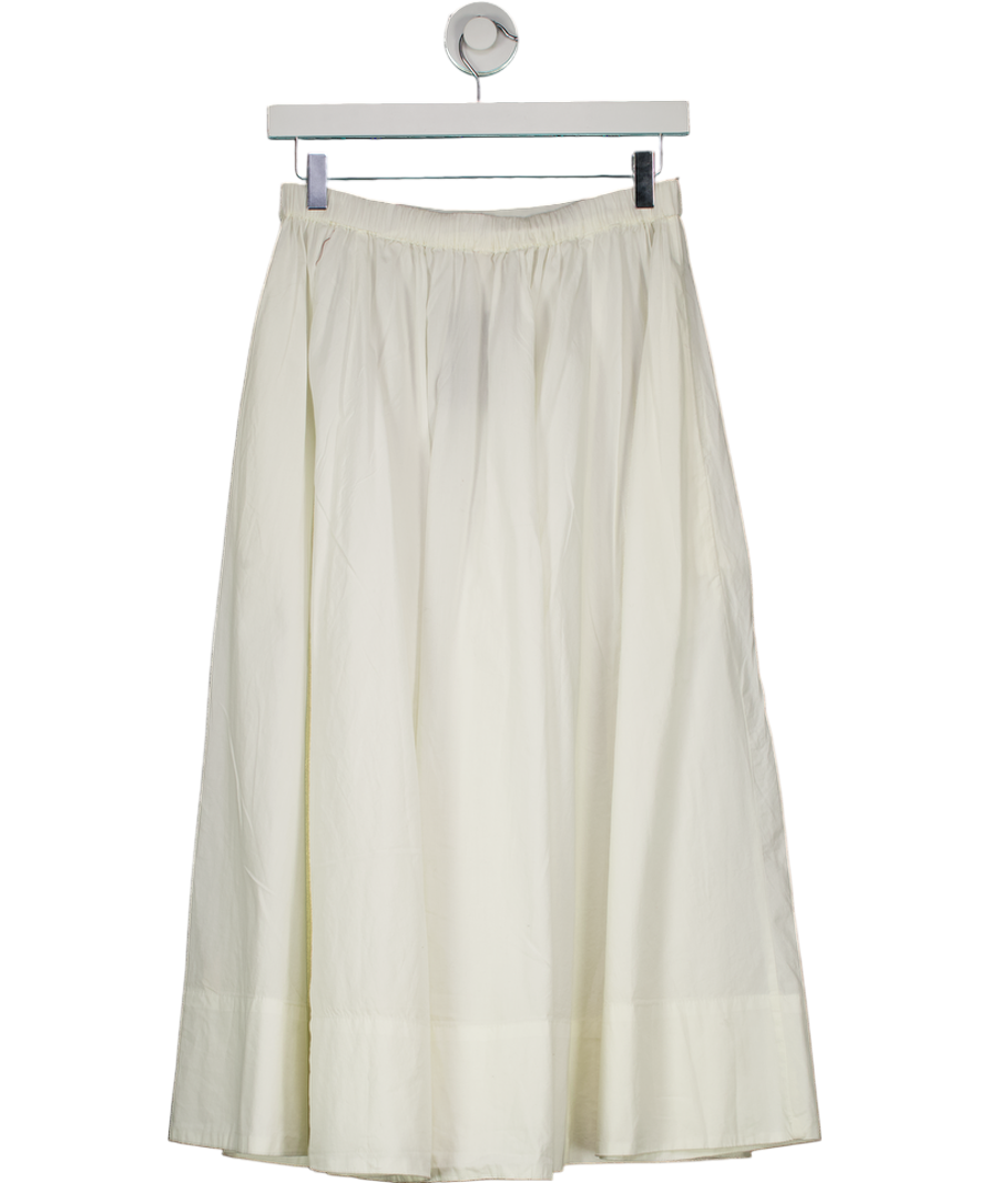 Free People White 100% Cotton Lowen Midi Skirt UK XS