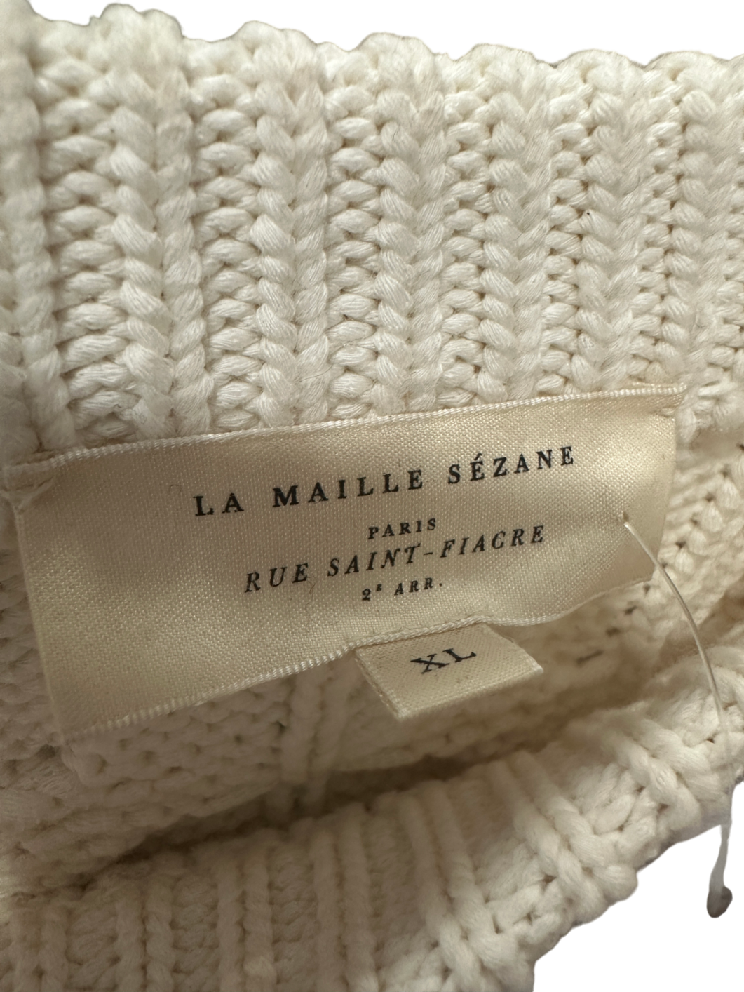 Sézane Cream Cable Knit Jumper XL