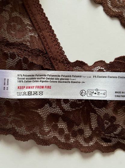 Out From Under Brown Lace Thong UK L