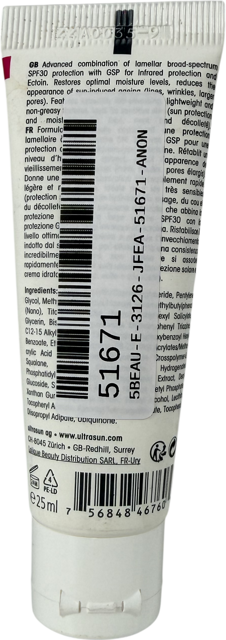Ultrasun Face Sun Protection Spf30 25ml