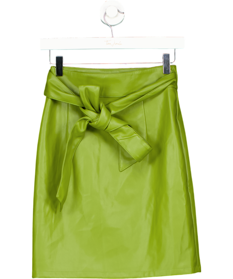 Never Fully Dressed Green Jaspre Vegan Leather Wrap Skirt UK XS/S