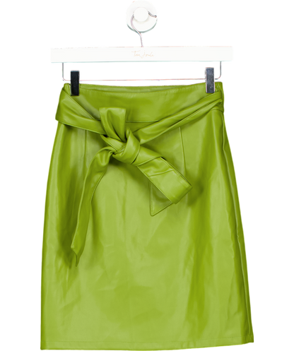 Never Fully Dressed Green Jaspre Vegan Leather Wrap Skirt UK XS/S