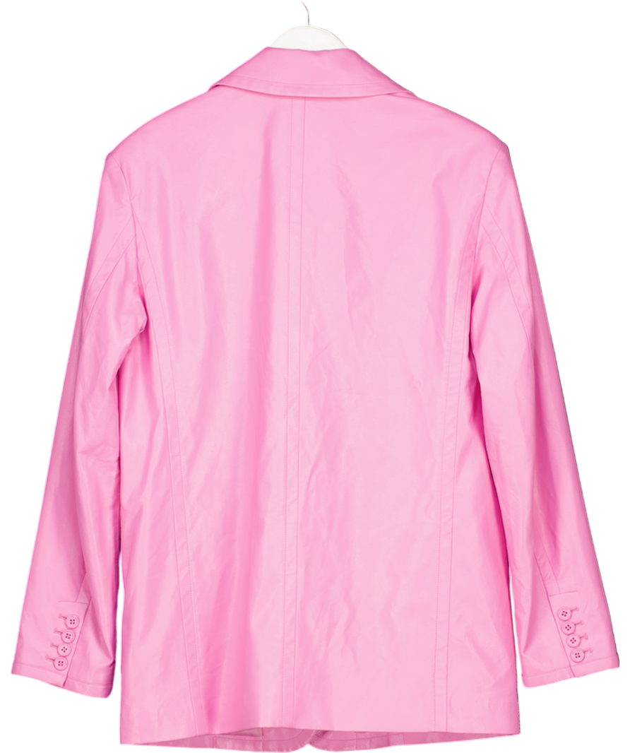Stand Studio Keeva 0versize Faux Leather Blazer In Bubblegum Pink Fr34 UK 6