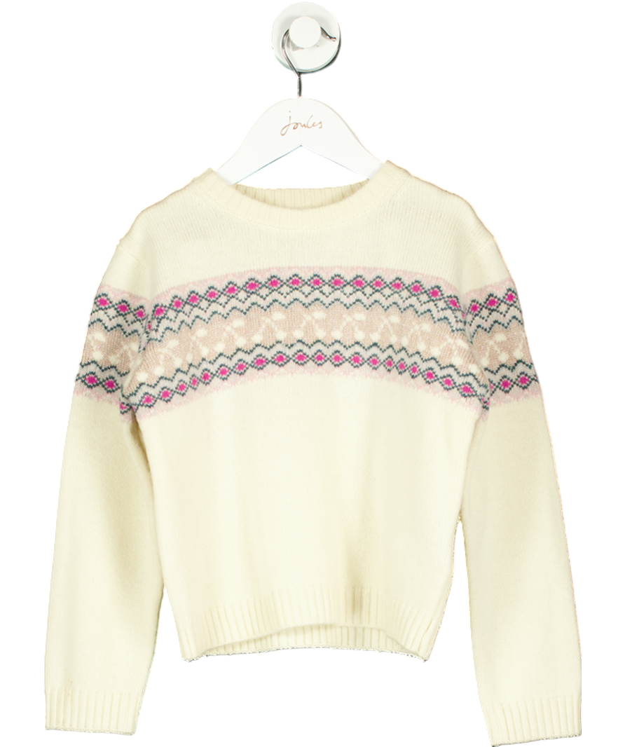 Bonpoint Cream Cherry Print Wool Sweater 8 Years