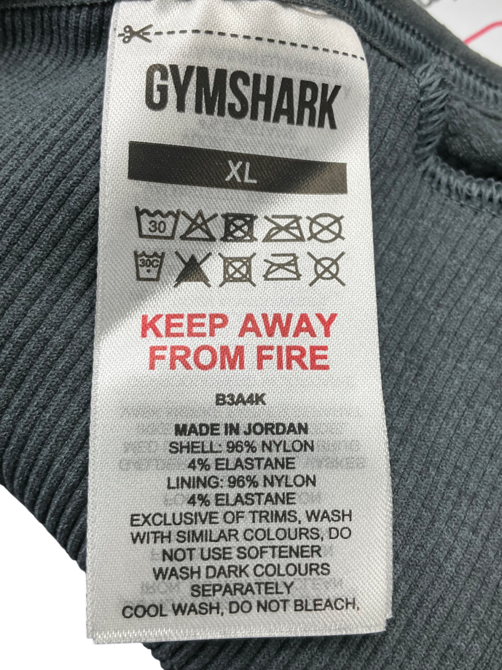 gymshark Grey Vital 2.0 V Neck Sports Bra UK XL