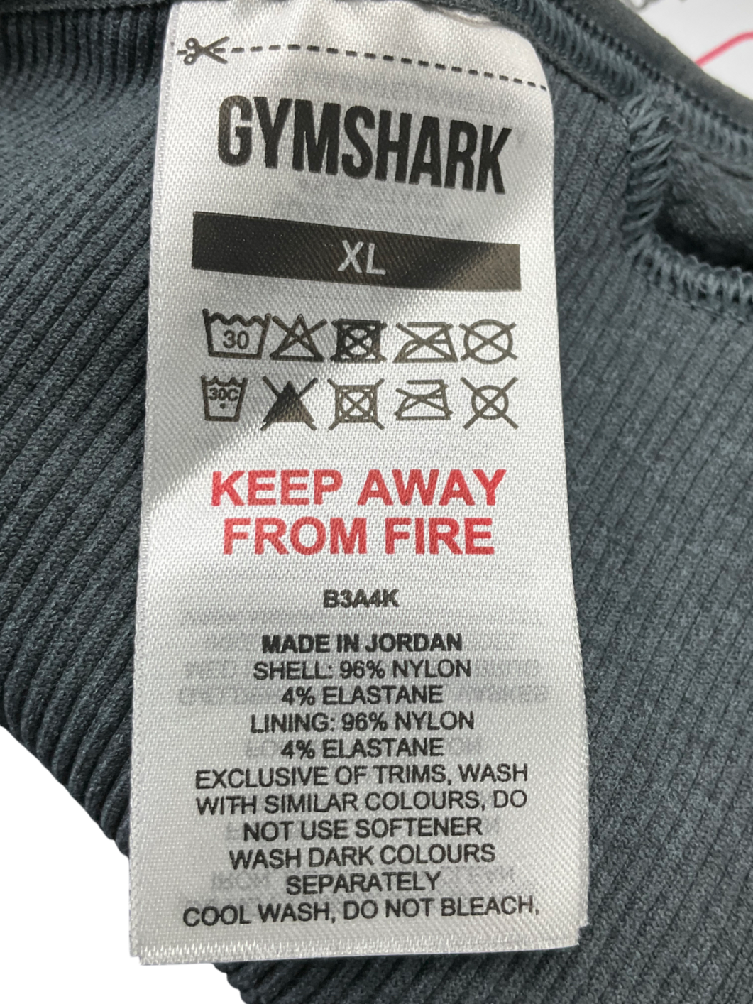 gymshark Grey Vital 2.0 V Neck Sports Bra UK XL